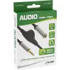Cienki kabel audio InLine 3,5 mm M/Ż z regulacją głośności, 0,25 m