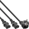 Kabel Y InLine 1x CEE 7/7 kątowa / 2x 3-stykowe wtyczki IEC C13 męskie, 5 m