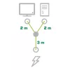 Kabel Y InLine 1x CEE 7/7 kątowa / 2x 3-stykowe wtyczki IEC C13 męskie, 5 m