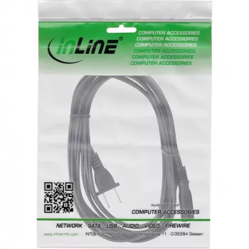 Kabel zasilający InLine męski USA / żeński Euro 8, 0,5 m