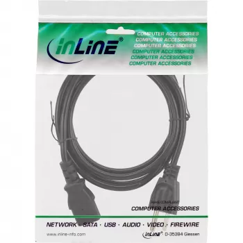 Kabel zasilający InLine USA męski / 3-pin IEC C13 męski, 18 AWG, 0,5m