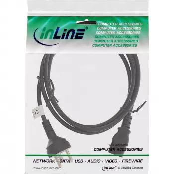 Kabel zasilający InLine Duńska wtyczka Typ K męska / 3-pinowe gniazdo IEC C13 męskie, 5m