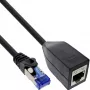 InLine RJ45 interface protection Cat.6A S/FTP, RJ45 M/F, Czarny, 0.2m