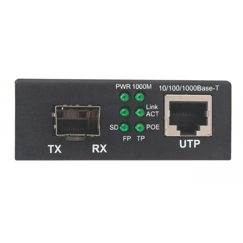 Intellinet Gigabit PoE+ Media Converter, 1 x 1000Base-T RJ45 Port na 1 x port SFP, PoE+ Injector