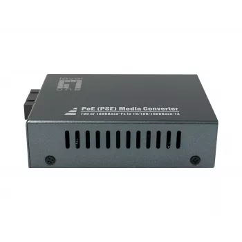LevelOne RJ45 do SC Gigabitowy konwerter mediów, PoE PSE, światłowód wielomodowy, 0,5 km