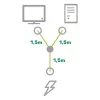 InLine kabel rozgałęźny zasilania Y typ F niemiecki 1x IEC-C14 na 2x IEC-C13 3m