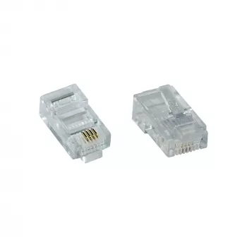 InLine Modular Plug 8P4C RJ45 do zaciskania na kablu taśmowym ISDN 100 szt.