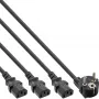 Kabel Y-power 1x CEE 7/7 / 3x 3-pin IEC C13 męski InLine 16657I czarny 5 m