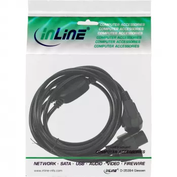 Kabel Y-power 1x CEE 7/7 / 3x 3-pin IEC C13 męski InLine 16657I czarny 5 m