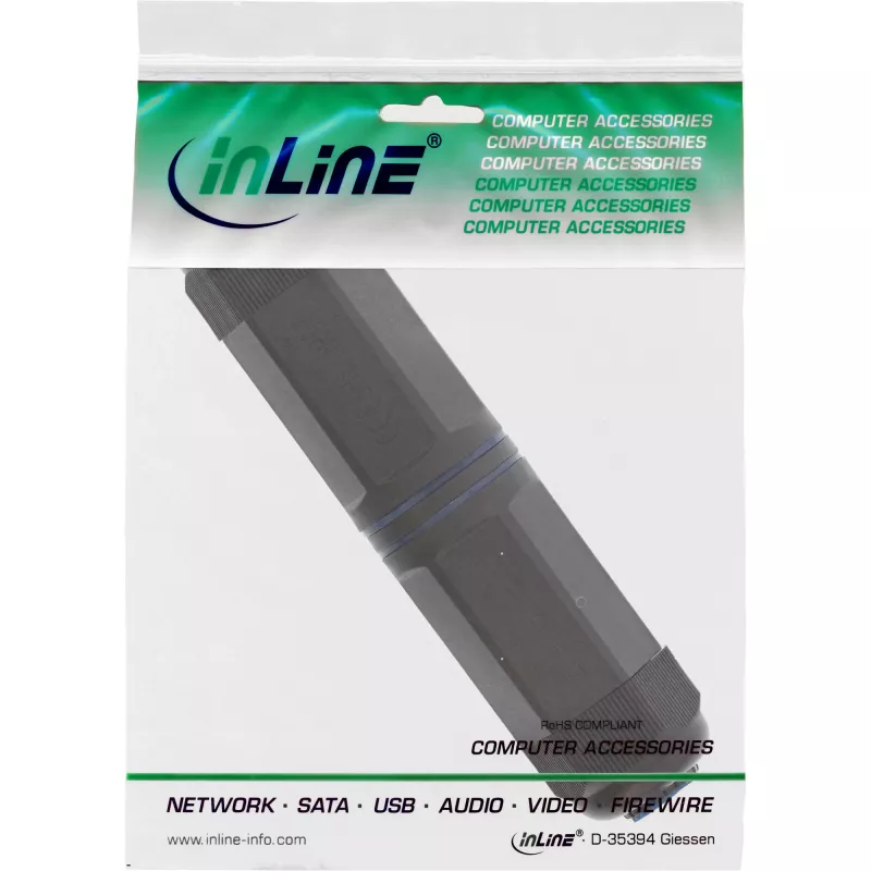 Złączka InLine kat.6, wodoszczelna IP67, 2x RJ45 F/F, 1:1