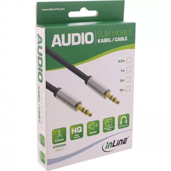 InLine cienki przewód audio 3,5 mm męski / męski, stereo, 3 m