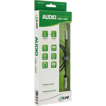InLine cienki kabel audio 3,5 mm męski/żeński stereo 3 m