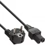 Kabel zasilający InLine, CEE7/7 kątowa do C15 prosta, 3 x 1mm², czarny, 2 m