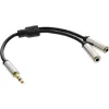 InLine cienki Audio Y-Cable 3.5mm męski / 2x żeński 0.15m