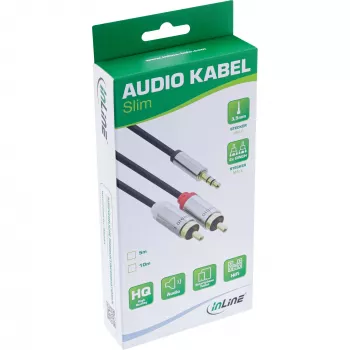 Kabel audio 3,5 mm męski / 2x RCA męski 5 m InLine 99245