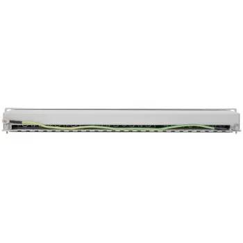 Intellinet Patch Panel, Cat6a, FTP, 24-Port, 1U, Shielded, 90° Top-Entry Punch Down Blocks, szary