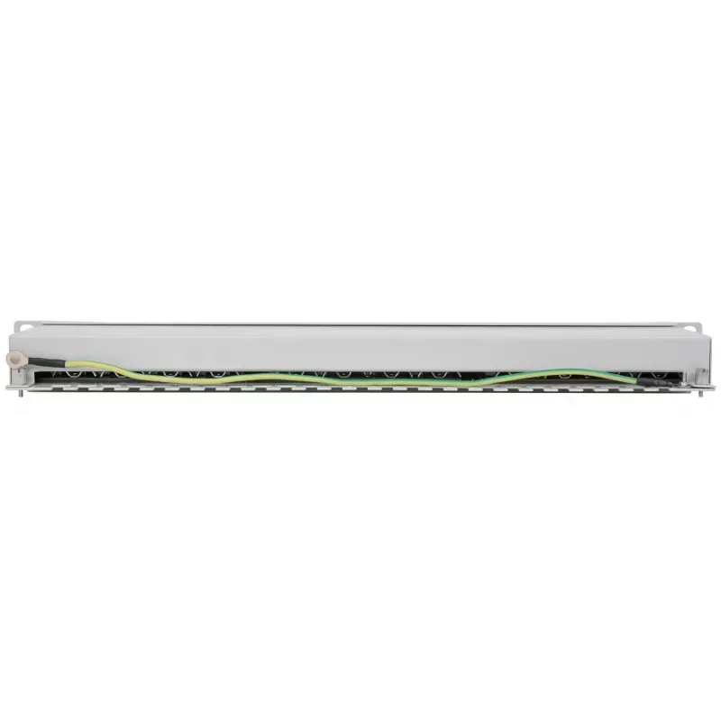 Intellinet Patch Panel, Cat6a, FTP, 24-Port, 1U, Shielded, 90° Top-Entry Punch Down Blocks, szary