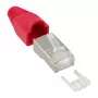 Wtyk RJ45 8P8C ekranowany InLine z nitkownikiem i ochroną przeprężenia, czerwony