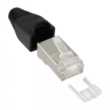 InLine Crimp Connector RJ45 8P8C ekranowany z nawlekaczem i ochroną przed zginaniem 100 szt.