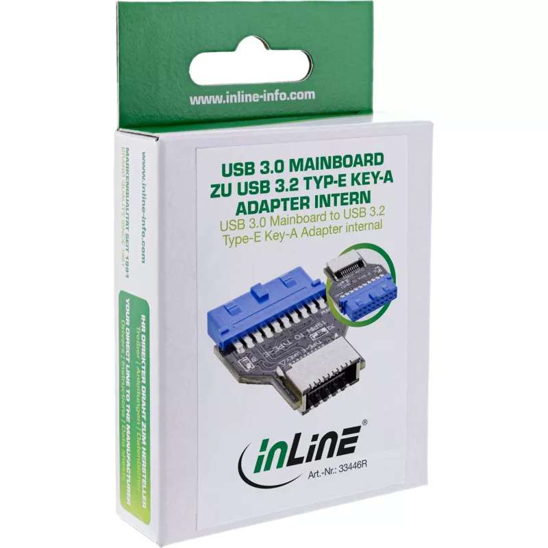 Wewnętrzny adapter InLine USB 3.0 na płytę główną do USB 3.2 Type-E Key-A