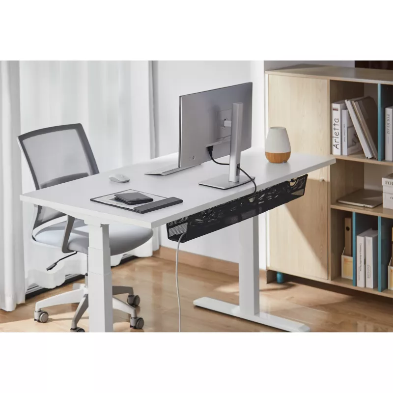 Siatka magazynująca InLine do montażu pod stołem z paskami na rzepy, czarna, maks. szerokość urządzenia 30 cm, 310×910×15 mm