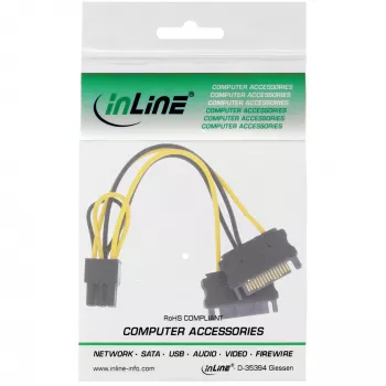 Zasilacz InLine 2x SATA / 6-pin do karty graficznej PCIe 26628B