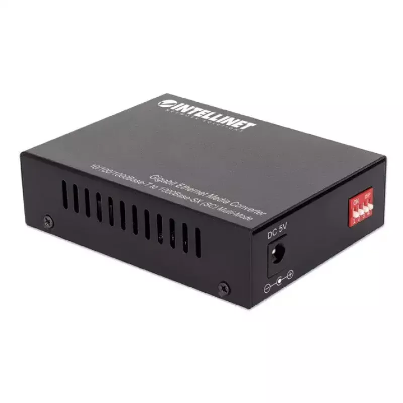 Intellinet Konwerter mediów Gigabit Ethernet 10/100/1000Base-T na 1000Base-SX (SC) wielomodowy, 550 m, Autonegocjacja