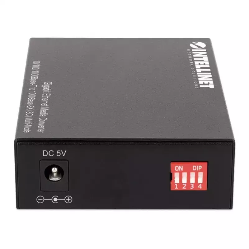 Intellinet Konwerter mediów Gigabit Ethernet 10/100/1000Base-T na 1000Base-SX (SC) wielomodowy, 550 m, Autonegocjacja
