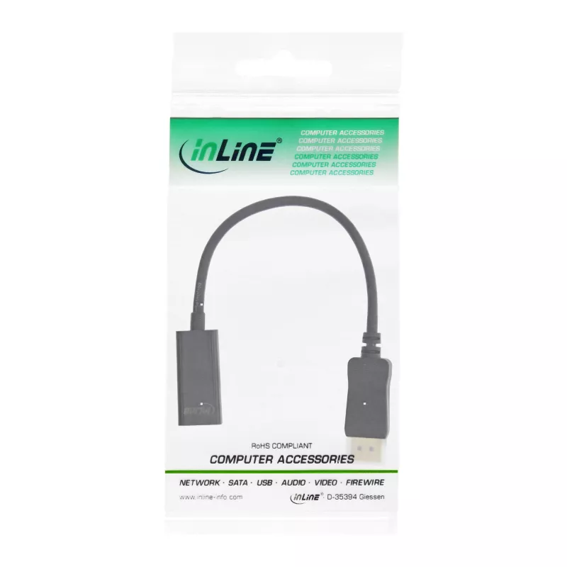 InLine Adapter DisplayPort na HDMI z dźwiękiem 17198E