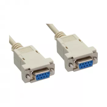 Kabel null modem InLine DB9 Pin żeński / żeński, zatrzaskowy, szary, 2 m