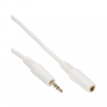 Kabel audio InLine, 3,5 mm M/Ż, stereo, biały/złoty 10 m
