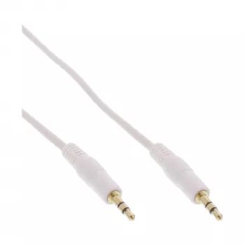 Kabel audio InLine 3,5 mm stereo męski/męski, biało-złoty, 1,5 m
