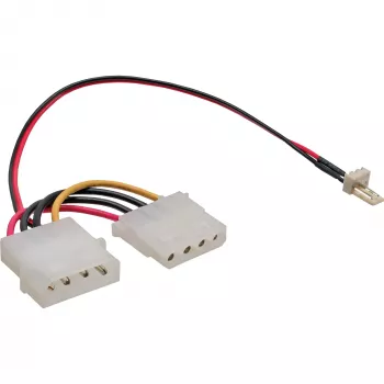 adapter kablowya wentylatora InLine 3-pin wentylator / 4-pin zasilacz 0,3 m