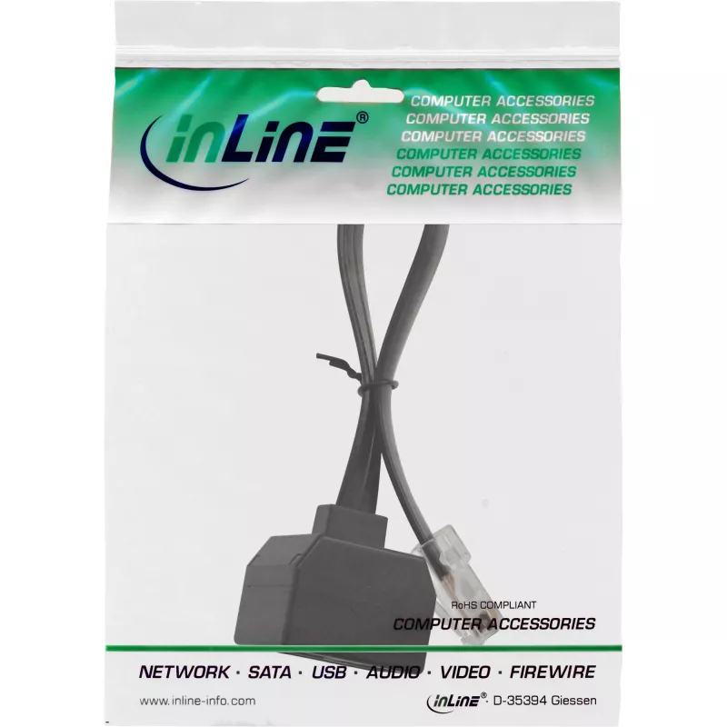 InLine ISDN spitter 1->2, , 1x RJ45 M / 2x RJ45 F, (8P8C), bez rezystorów