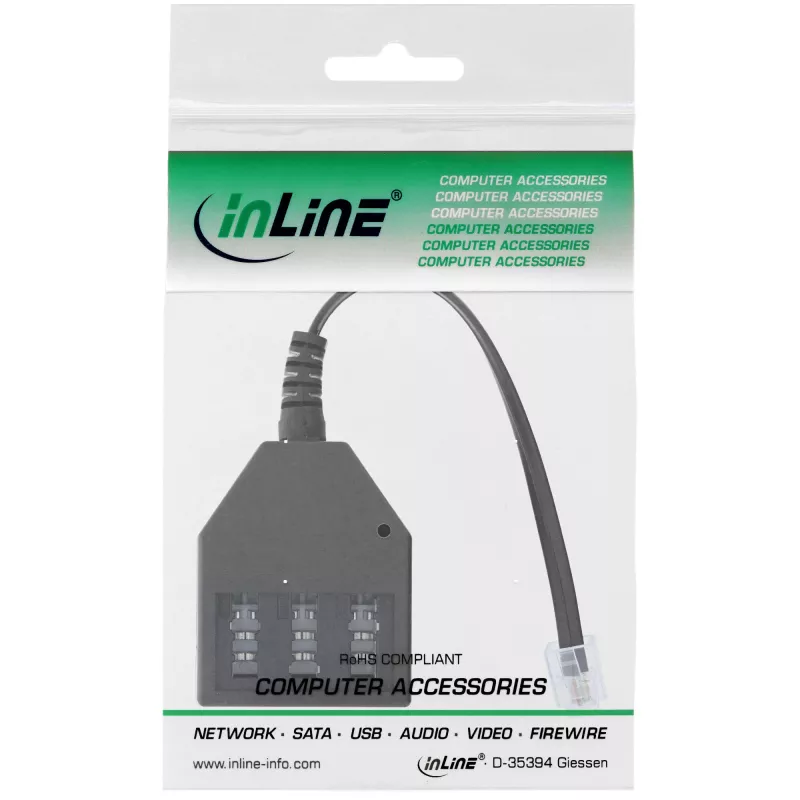 Kabel przejściowy InLine TAE RJ11 6P4C wtyk do TAE NFN gniazdo 69942A