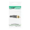 Wtyk RCA męski do lutowania InLine, biały pierścień, metalowy, czarny, na kabel 6 mm