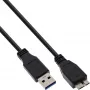 Kabel USB 3.2 Gen.1 Typ A męski / Micro B męski InLine 35410 1m czarny