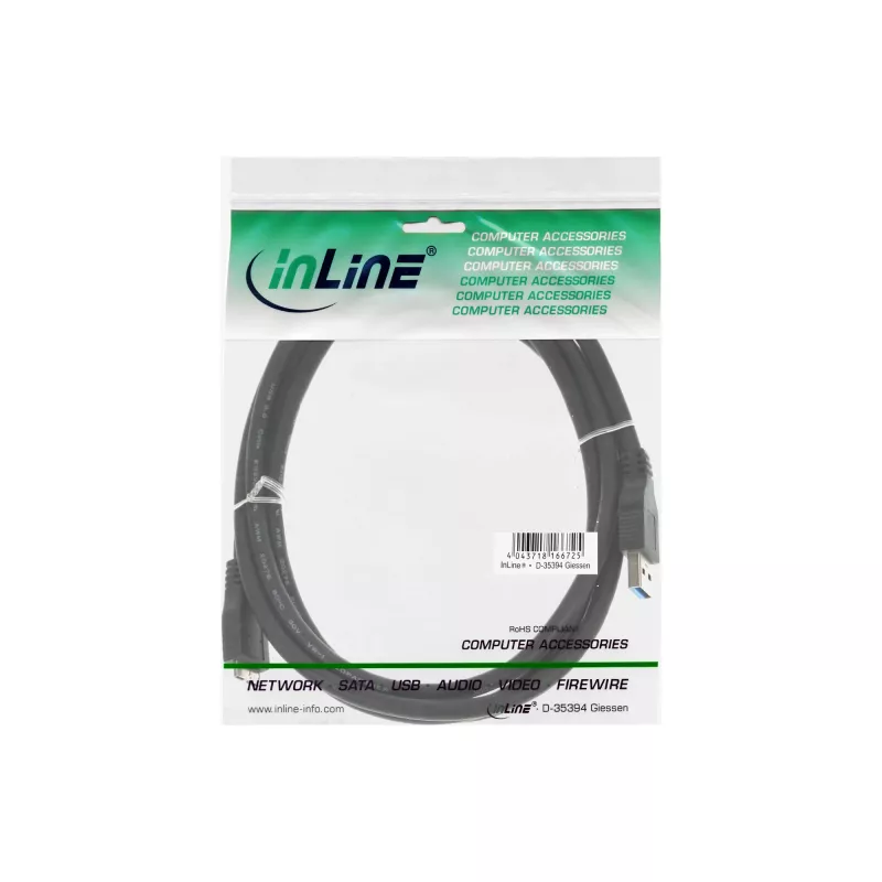 Kabel USB 3.2 Gen.1 Typ A męski / Micro B męski InLine 35410 1m czarny