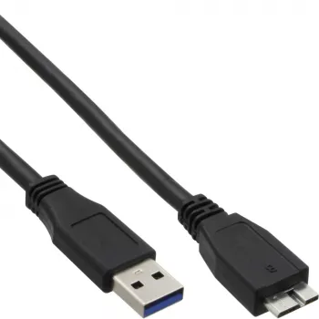 Kabel InLine USB 3.2 Gen.1 Typ A męski / Micro B męski, czarny, 0,5 m