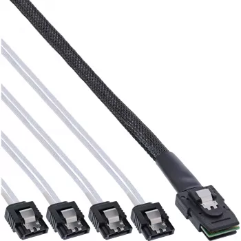 Kabel InLine SAS Mini SAS SFF8087 do 4x SATA bezpośredni OCR 0,75 m