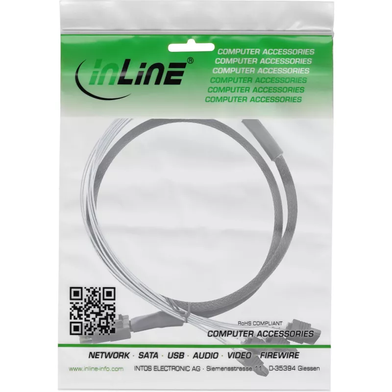 Kabel InLine SAS Mini SAS SFF8087 do 4x SATA bezpośredni OCR 0,75 m