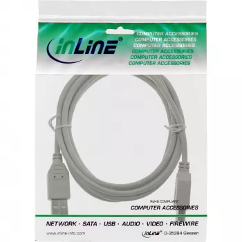 Przedłużacz USB 2.0 Typ A męski/żeński InLine 34610X beżowy 1m