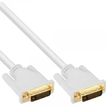 Kabel InLine DVI-D 24+1 męski/męski DVI Dual Link biało-złoty 5 m