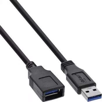 Kabel InLine USB 3.2 Gen.1 Typ A męski / Typ A żeński, czarny, 0.5m