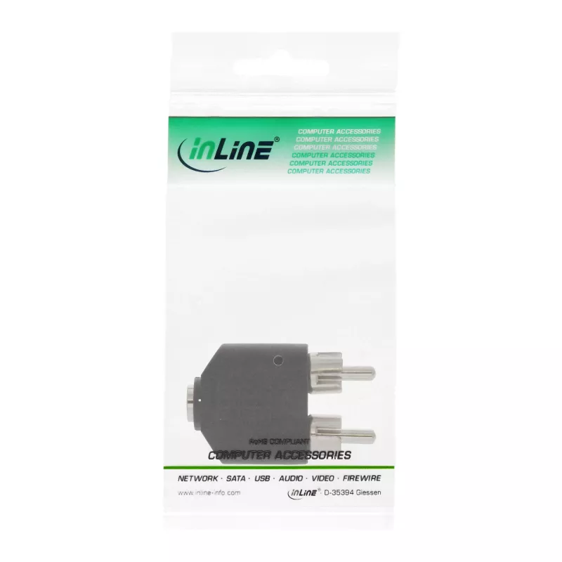 Audio Adapter 3.5mm jack female Stereo / 2x RCA male InLine 99343