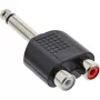 Adapter audio InLine, wtyk jack 6,3 mm mono / 2x gniazdo RCA