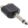 Adapter audio InLine, wtyk jack 6,3 mm mono / 2x gniazdo RCA