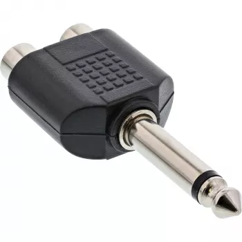 Adapter audio InLine, wtyk jack 6,3 mm mono / 2x gniazdo RCA