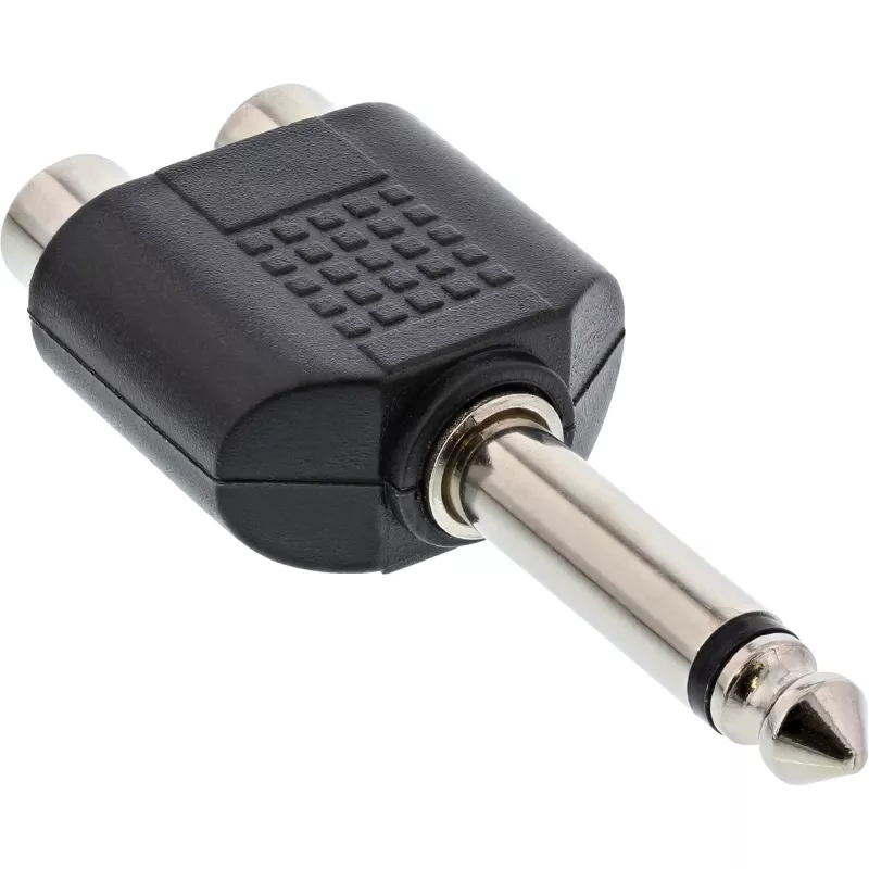 Adapter audio InLine, wtyk jack 6,3 mm mono / 2x gniazdo RCA