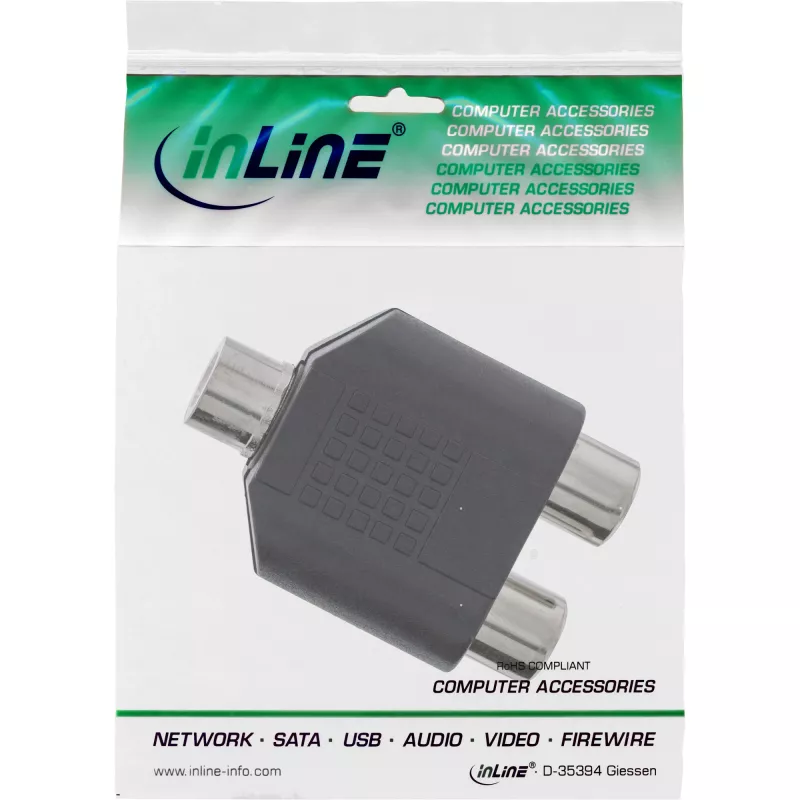 Adapter Audio 3.5mm jack mono żeński / 2x RCA żeński InLine 99338